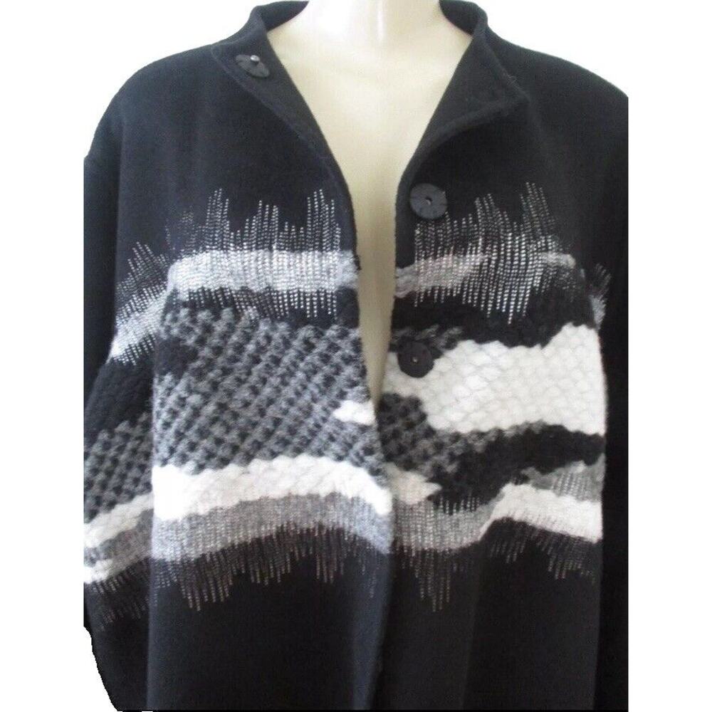 MARLA WYNNE WOOL BLEND EMBROIDERY TOPPER LONG SLEEVE COAT SIZE M - Picture 11 of 11